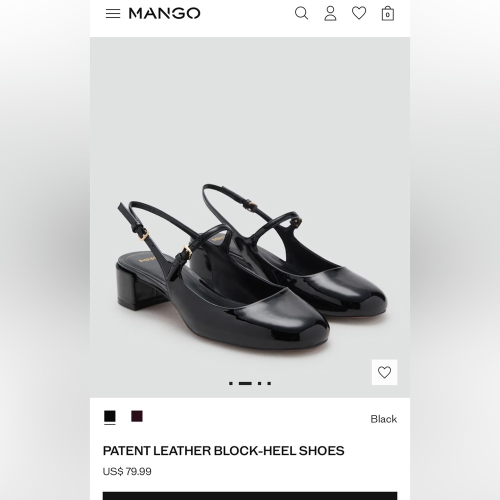Mango PATENT LEATHER BLOCK-HEEL SHOES (Worn 2 times)